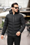 Men's Slim-Fit Black Hooded Water- and Windproof Winter Puffer Jacket - 4