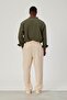Men's Trousers Loose Fit Cream Linen Loose Fit - 5