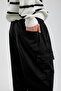 Men's Trousers with Drawstring Cuffs, Black Cargo Pockets, Baggy Loose Fit Gabardine - 2
