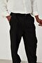 Men's Trousers Loose Fit Black Linen Loose Fit - 2