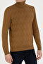 Men's Slim Fit High Neck Light Khaki Sweater 50270980-Vr183 - 6