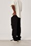 Men's Trousers Df Black Baggy Cargo Pockets Loose Fit Gabardine - 2