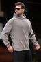Gray Hooded Pocket Detailed Textured Sweatshirt E7101 - 3