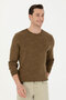 Men's Regular Fit Crew Neck Khaki Sweater 50271000-Vr027