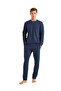 Men's Long Sleeve Navy Blue Pajama Set C4T8N5O04