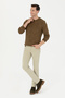 Men's Regular Fit Crew Neck Khaki Sweater 50271000-Vr027 - 4