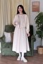 Cream 2 Yarn Dress & Cardigan Set - 2