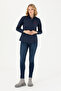Women's Navy Blue Long Sleeve Basic Shirt 50271267-Vr033 - 4