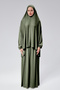 Women's Two-Piece Prayer Dress with Headscarf, Organic Cotton, Elastic Sleeves, Non-Slip Skirt, Combed Cotton, Hijab