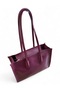 Women's Burgundy Cherry Red Faux Leather Double Handle Strap Zippered Shopper Large Hand and Shoulder Bag Madrid - 3