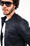 Tuci 420 Slim Fit Fleece Lined Judge Collar Faux Leather Coat - 5
