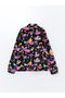 Black Stand Collar Plush Girl's Zippered Sweatshirt - 2