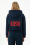 Women's Navy Blue Hooded Sweatshirt 50271652 -Vr033 - 6