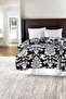4 Seasons Cotton Blanket - Soft and Light Comfort Navy Cream Damaks 200cm X 220cm - 2