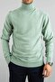 Men's Mint Slim Fit Turtleneck Cotton Turtleneck Knitwear Sweater