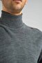 Men's Gray Slim Fit Turtleneck Cotton Turtleneck Knitwear Sweater - 2