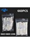 660pcs 1206 660PCS SMD Resistor 0603 0805 1206 1% Resistance Assorted Kit 1 Ohm - 1M Ohm Chip - 8