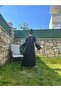 nakışlı uzun viskon elbise - 2