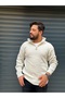 Light Beige Knitwear Sweater with Half Zipper - 2
