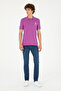 Men's Slim Fit Polo Neck Purple Basic T-Shirt 50279568-Vr038 - 4