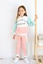 Girl's 3 Thread Thick Fabric Pieced Model Tracksuit Set - 2