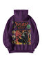 Women's Men's Purple Asap Rocky Comics Printed Oversize Hooded Kangaroo Pocket Hoodie