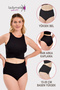 Women's Panties, High Waist Panties, 5 Pieces Black and White Skin (S-M-L-Xl-2Xl-3Xl) 100% Soft Fabric - 5