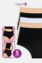 Women's Panties, Black and White Skin, High Waist Panties, 5-Pack, 100% Soft Fabric