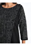 Gray Crew Neck Patterned A-Line Dress - 4
