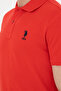 Men's Slim Fit Polo Neck Claret Red Basic T-Shirt 50279613-Vr014 - 7