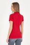 Women's Red Basic Polo Neck T-Shirt 50280057-Vr171 - 5