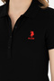 Women's Black Basic Polo Neck T-Shirt 50280060-Vr046 - 7