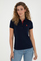 Women's Navy Blue Basic Polo Neck T-Shirt 50280060 -Vr033 - 3