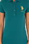 Women's Dark Green Basic Polo Neck T-Shirt 50280071-Vr101 - 6