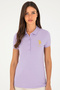 Women's Lilac Basic Polo Neck T-Shirt 50280071-Vr034 - 3