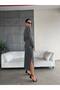 Women's Anthracite Knitwear Jacket Skirt Thick Bottom Top Premium Knitwear Set - 3