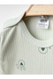 Report Printed Fabric 2-Piece Long Sleeve Baby Badi Set with Snap Fasteners at the Bottom - 4