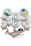 Pirate Theme Shark Concept 8 Years Old Balloon Set Pirate Shark Theme Birthday Foil Balloon Set