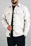 Men's Shirt Melted Seasonal Casual Scuba Coating Inside Sport Cut Coat Snap Fastener Jacket Stone - 2