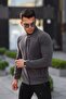 Men's Black Fleece Winter Thick Full Zipper Cotton Fabric Fleece Jacket