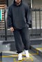 Men's Sports Tracksuit Set - Smoked, 3 Thread, Fleece Oversize, Elastic Leg