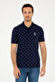 Men's Regular Fit Polo Neck Navy Blue T-Shirt 50281941-Vr033