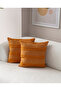 Double Decorative Polka Dot Linen Fabric Throw Pillow Cover 43X43 Mustard - 2