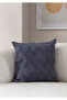 Single Decorative Polka Dot Linen Fabric Throw Pillow Cover 43X43 Navy Blue - 2