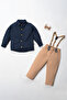 Baby&Child Salopet Set Shirt Pants Bow Tie - 2