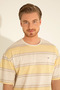 Men's Comfort Fit Crew Neck Saffron T-Shirt 50282106-Vr043 - 3