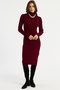 Women's Burgundy Knitwear Midi Dress Myv100 - 2