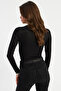 Women's Black Rose Detailed Window Blouse Ayd378 - 6