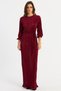 Women's Burgundy Pleated Maxi Dress Gç192 - 2