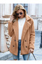 Lined Buttoned Plush Coat